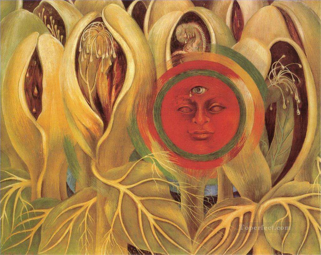 太陽と生命のフェミニズム フリーダ・カーロ油絵